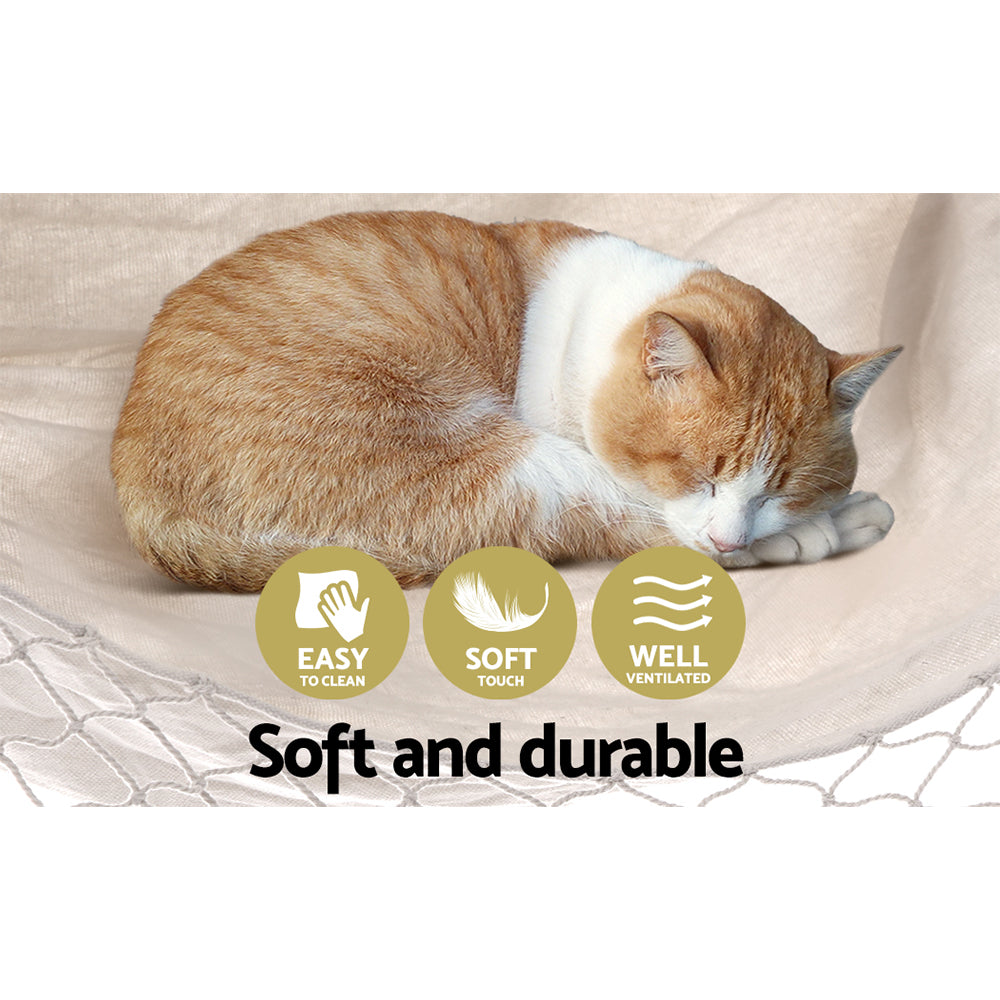 Gardeon Outdoor Hammock Chair Swing Tassel Cream