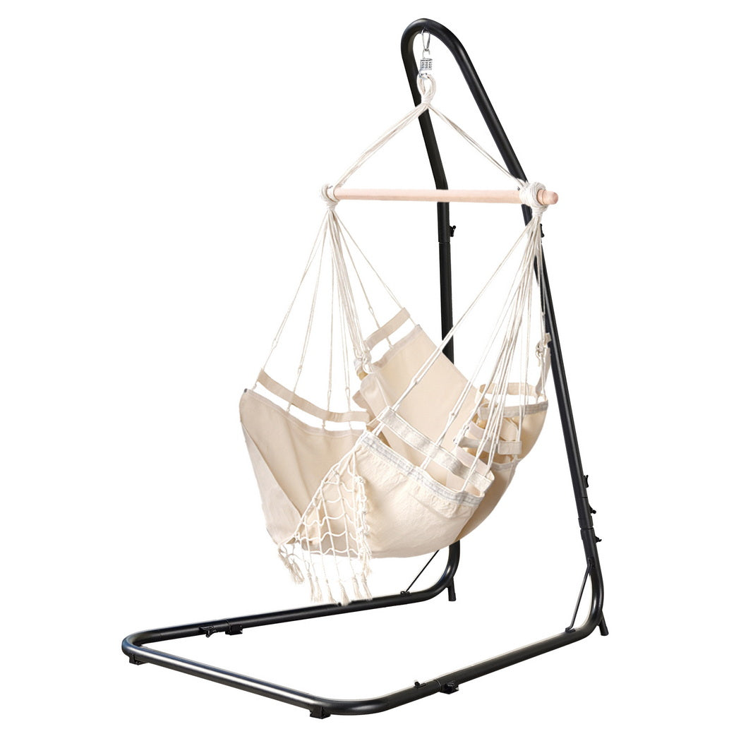 Gardeon Outdoor Indoor Hammock Chair with Steel Stand