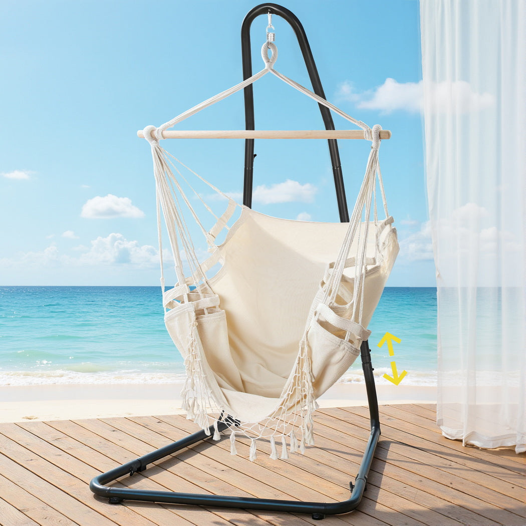 Gardeon Outdoor Indoor Hammock Chair with Steel Stand