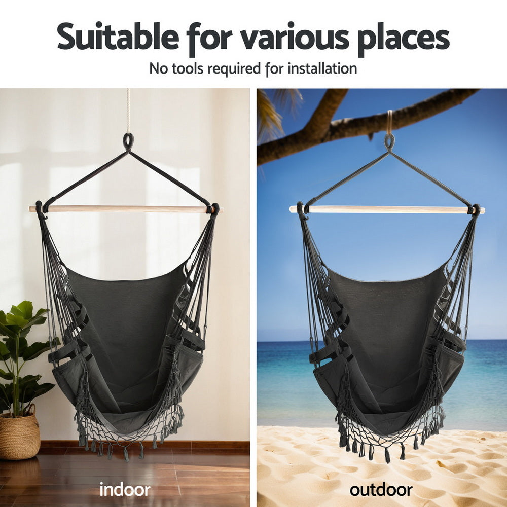 Gardeon Hammock Hanging Chair with Steel Stand Outdoor/Indoor