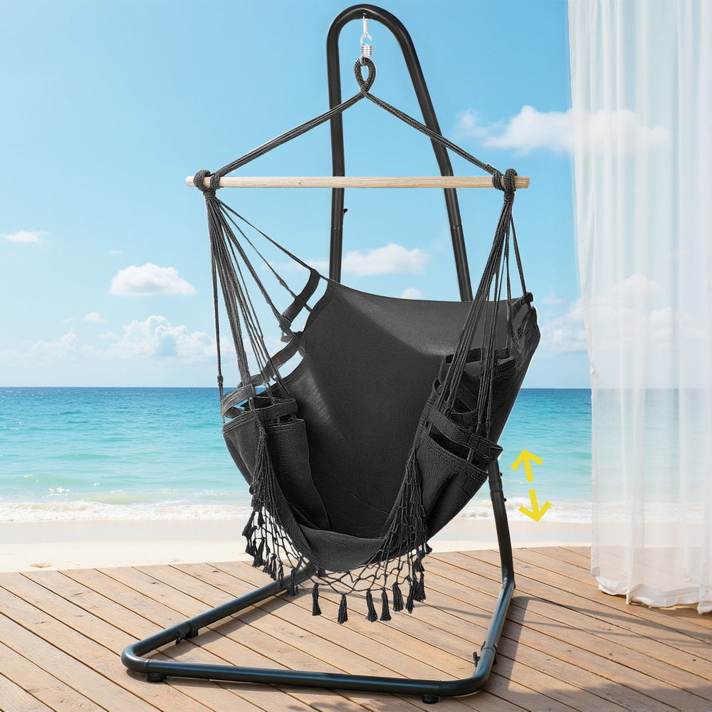 Gardeon Hammock Hanging Chair with Steel Stand Outdoor/Indoor