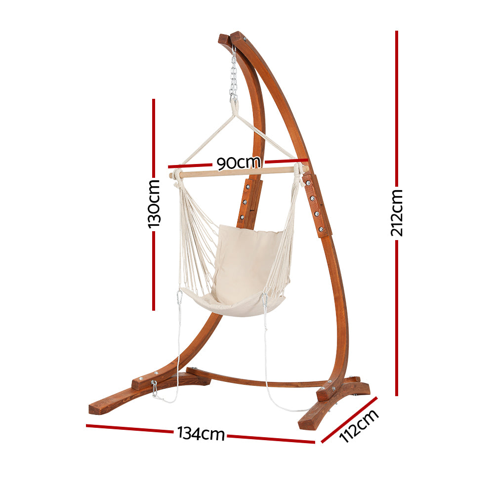 UV Resistant Timber Hammock Chair with Stand Gardeon