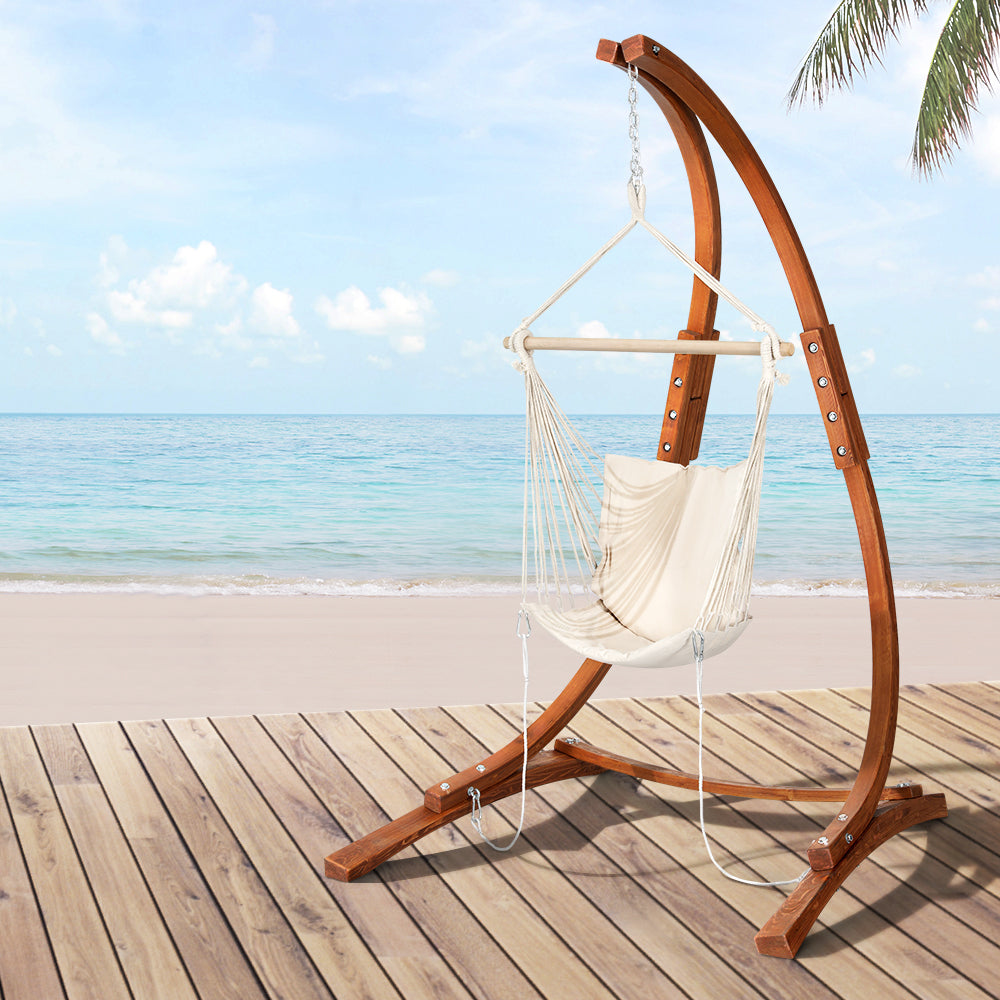 UV Resistant Timber Hammock Chair with Stand Gardeon