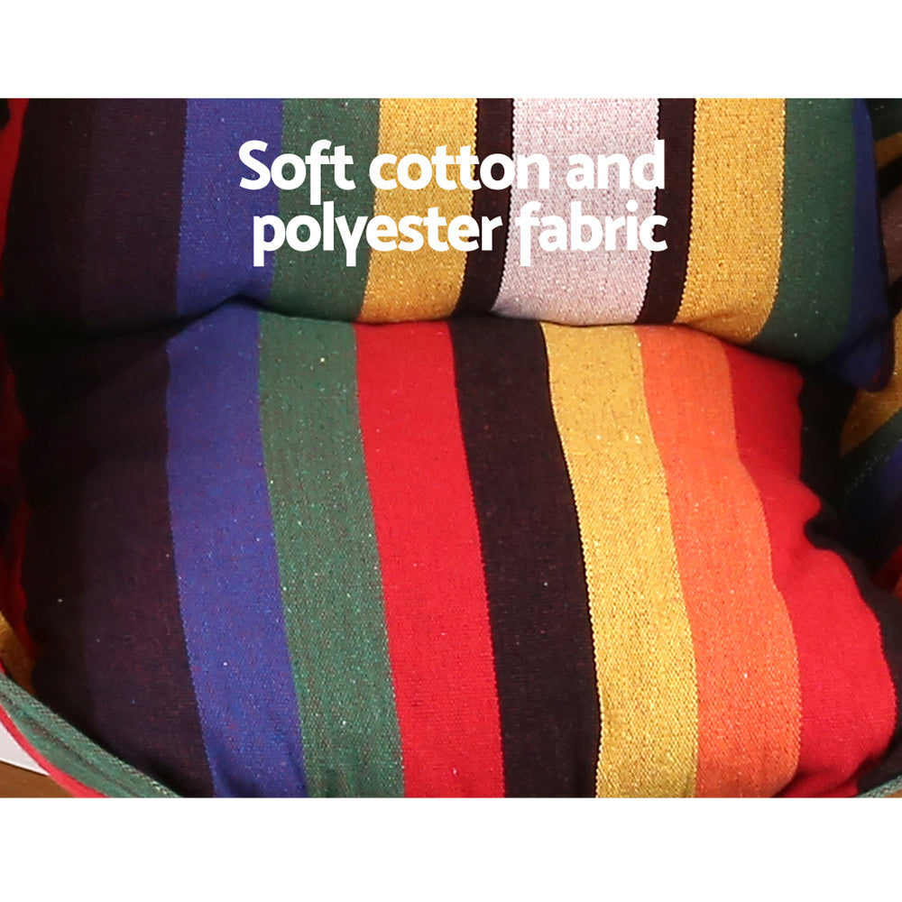 Gardeon Timber Hammock Chair Outdoor Furniture Multi-Coloured