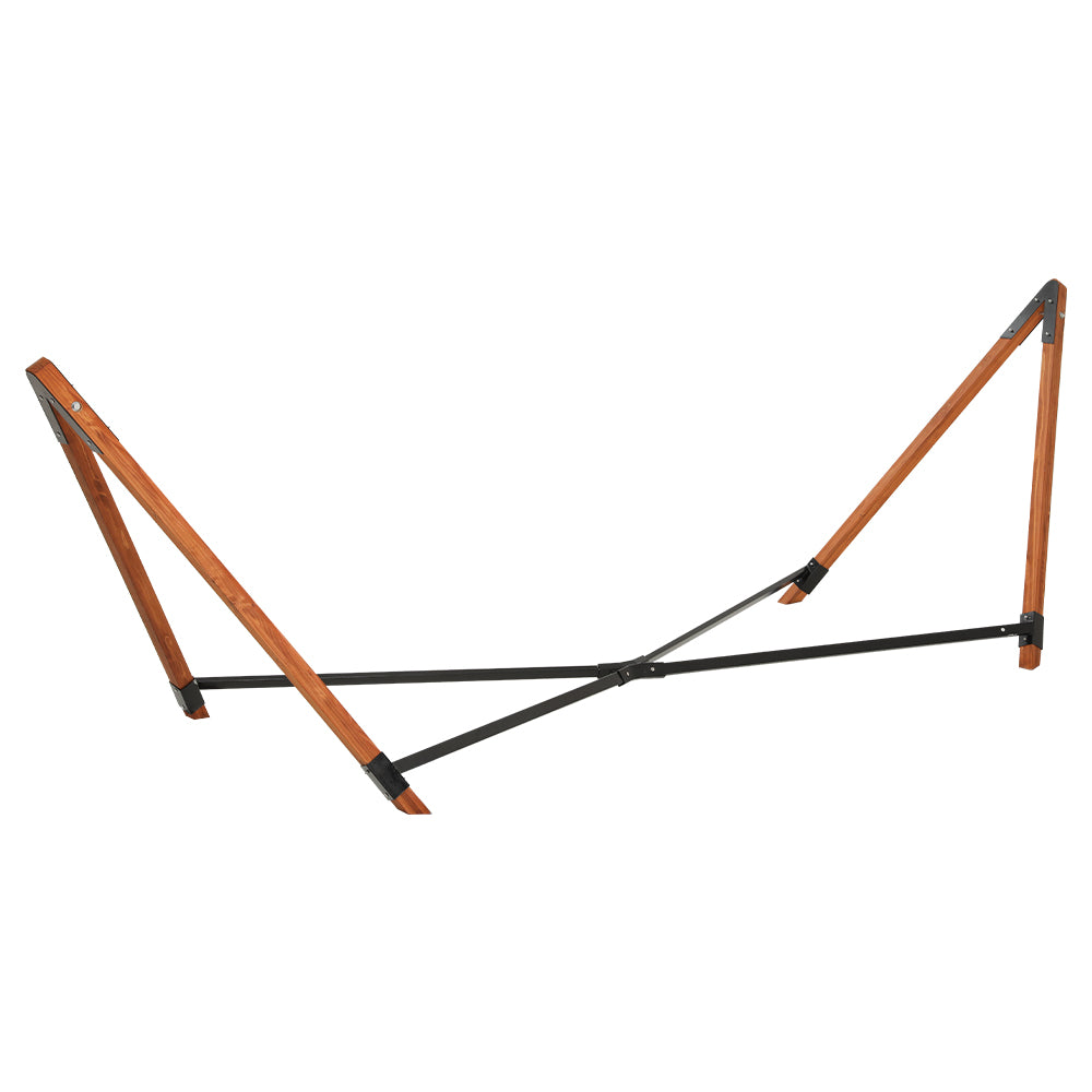 Gardeon Timber Hammock Outdoor Camping with Stand Grey