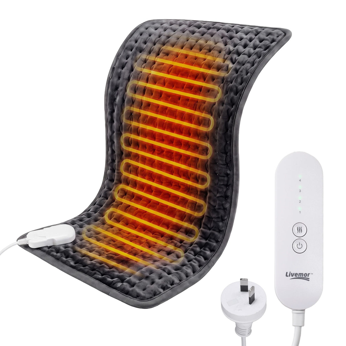 Livemor Electric Heating Pad 60x30cm 4 Heat Settings
