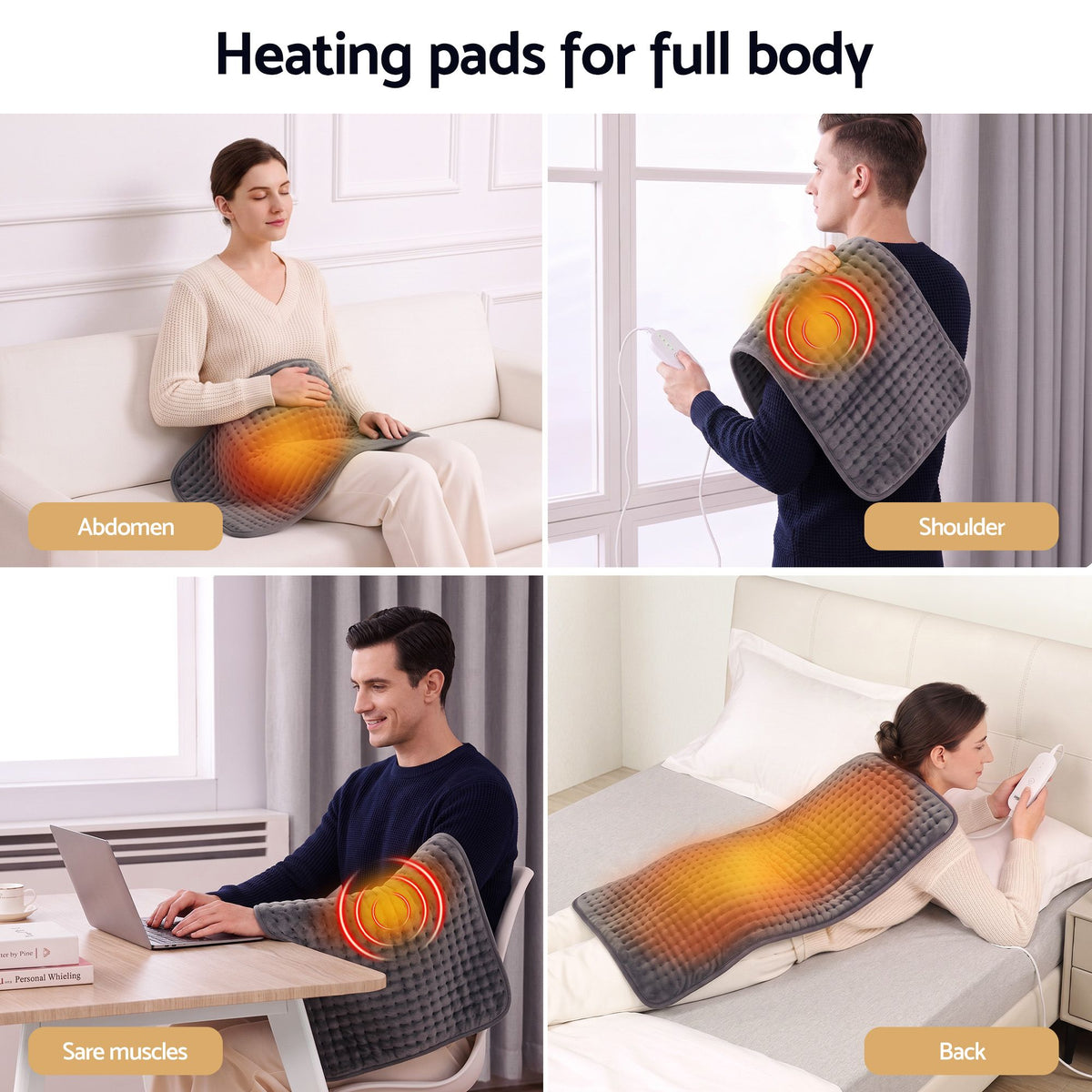 Livemor Electric Heating Pad 60x30cm 4 Heat Settings