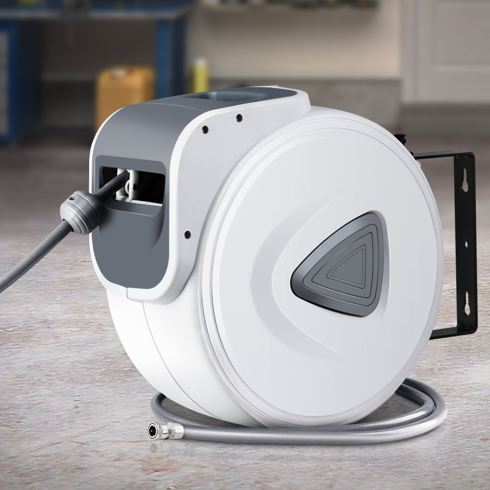 Giantz 10m Retractable Air Hose Reel Swivel Wall Mount Garage