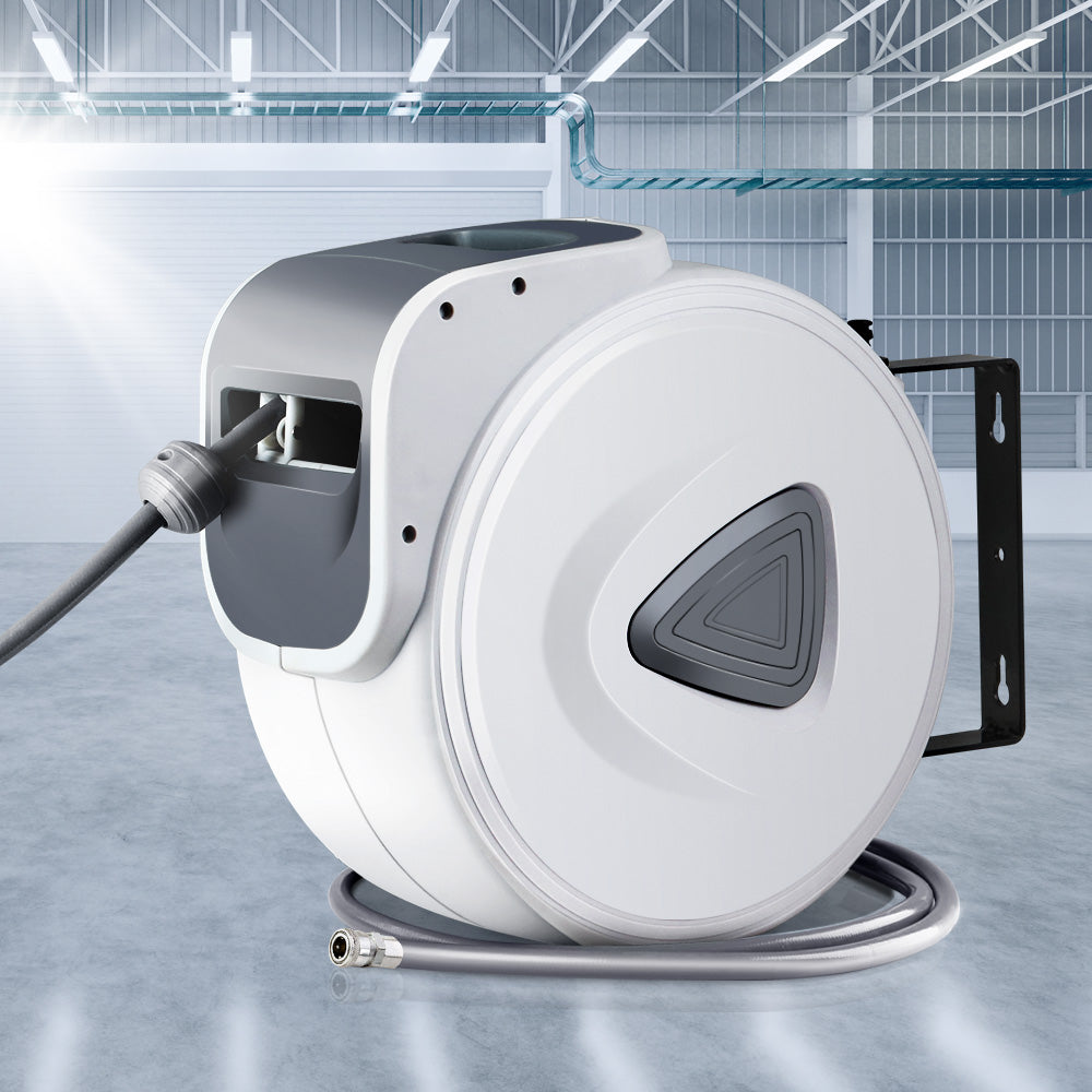 Giantz 20m Retractable Air Hose Reel Swivel Wall Mount