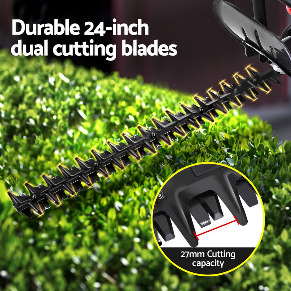 Giantz 25.4CC Petrol Hedge Trimmer 24" Dual Blade Garden Tool