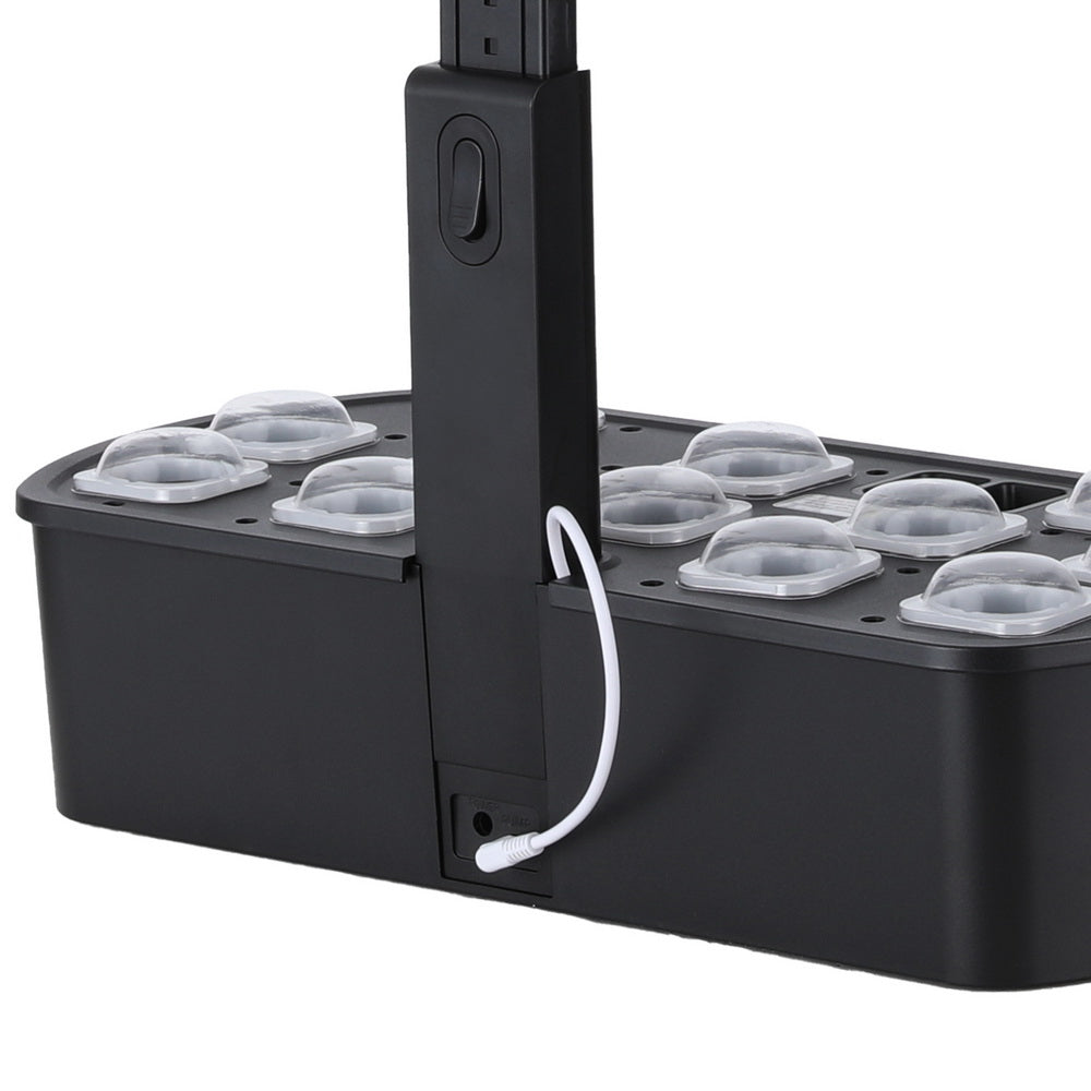 Green Fingers Hydroponic Planter Box LED Lights Black