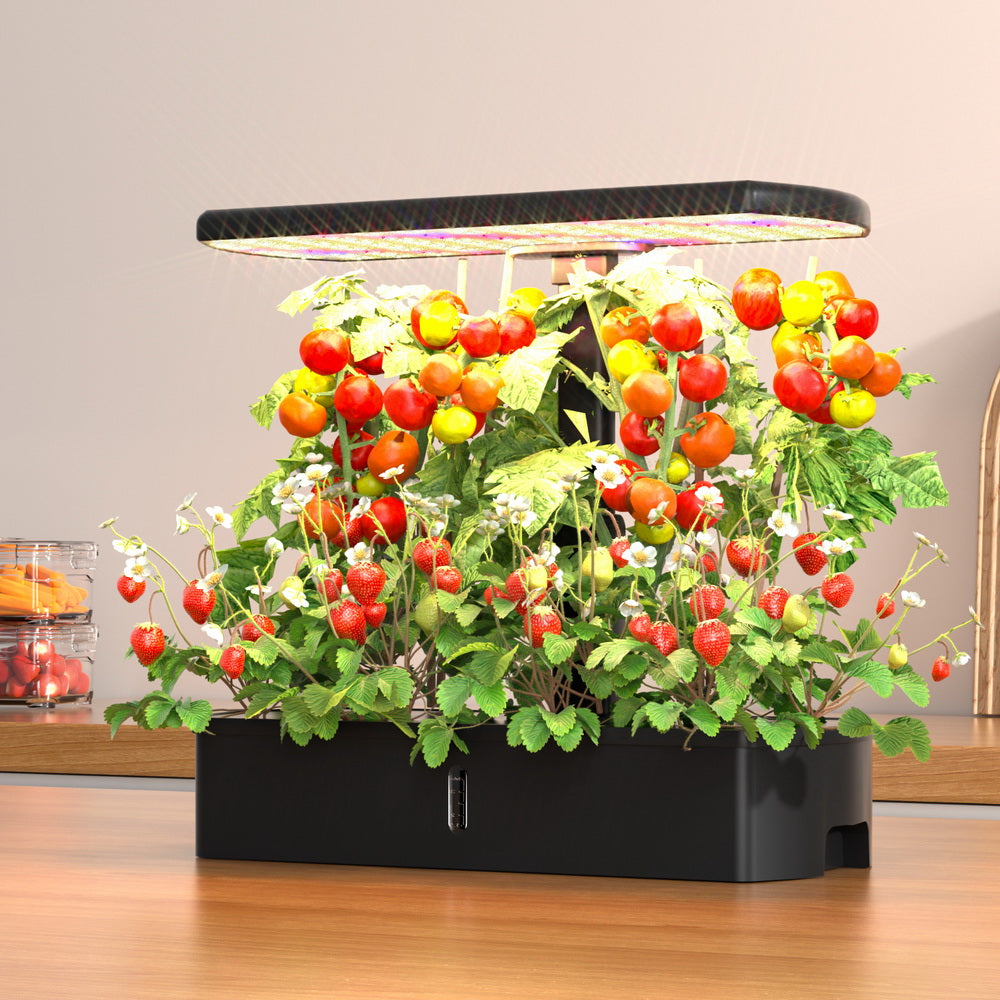 Green Fingers Hydroponic Planter Box LED Lights Black