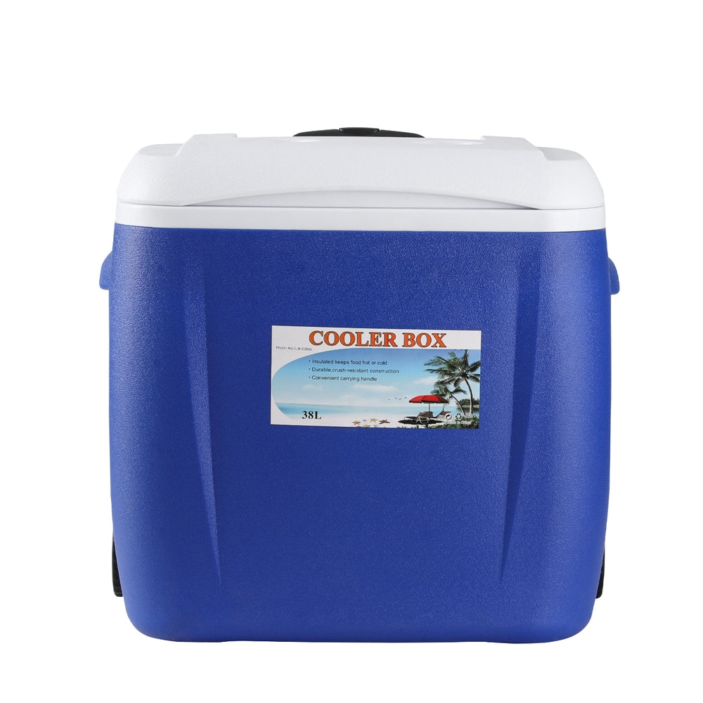Glacio 38L Portable Cooler Box Wheels Blue Camping Fridge