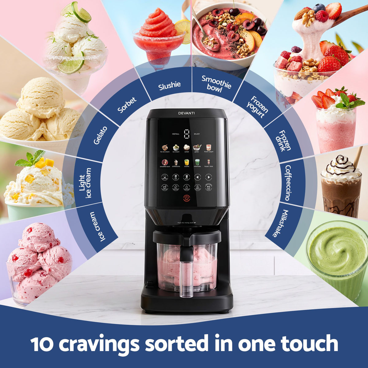 Devanti 10-in-1 Ice Cream Maker and Gelato Machine