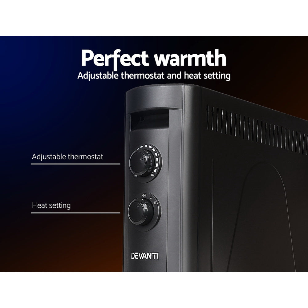 Devanti 2200W Radiant Infrared Heater Portable Black
