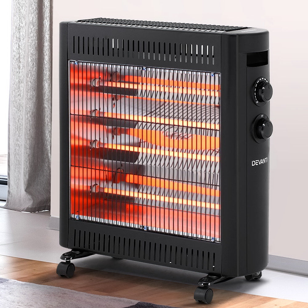 Devanti 2200W Radiant Infrared Heater Portable Black