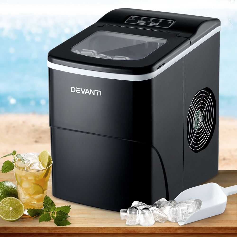 Devanti 12kg Countertop Ice Maker Machine Black