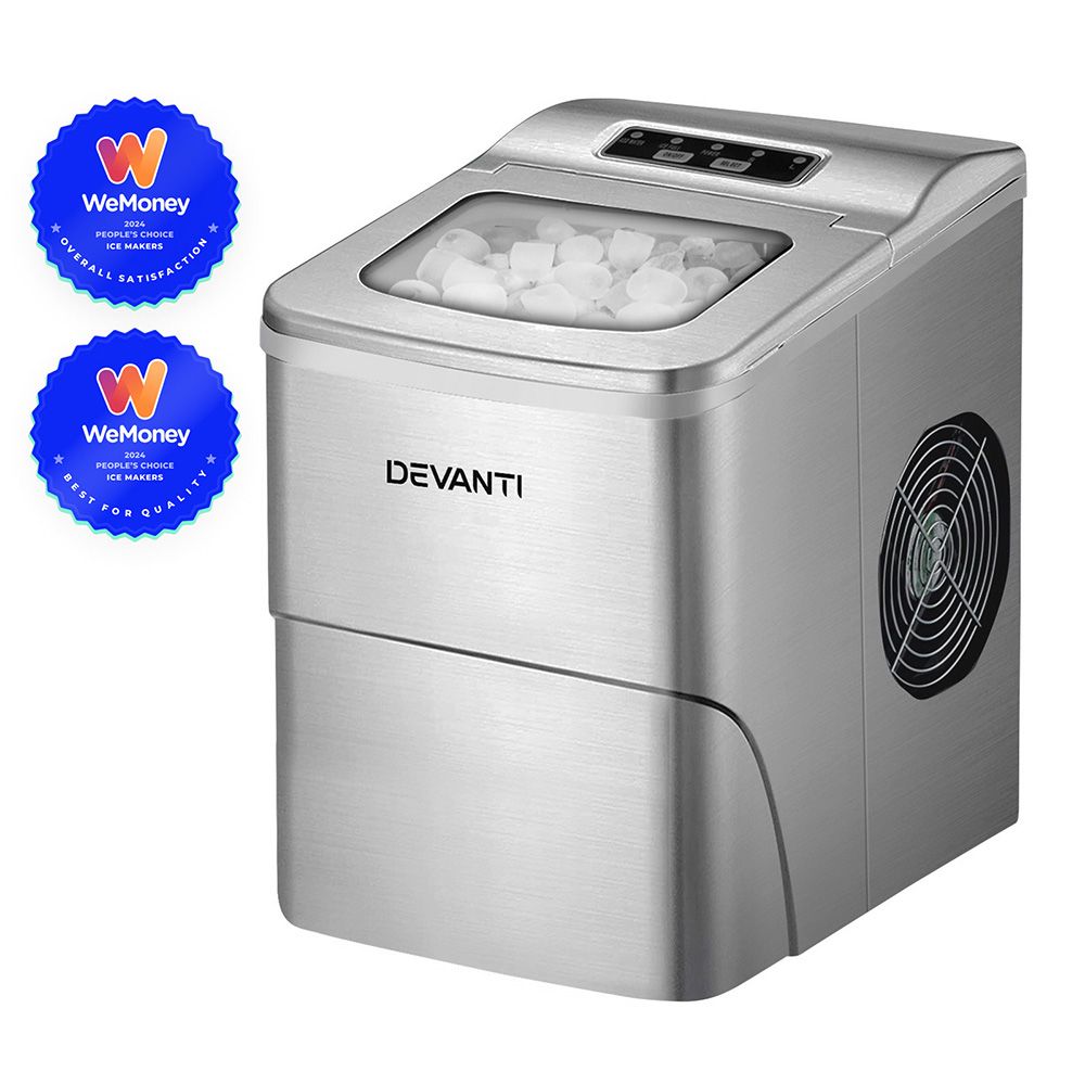 Devanti 12kg Portable Ice Maker Machine Silver