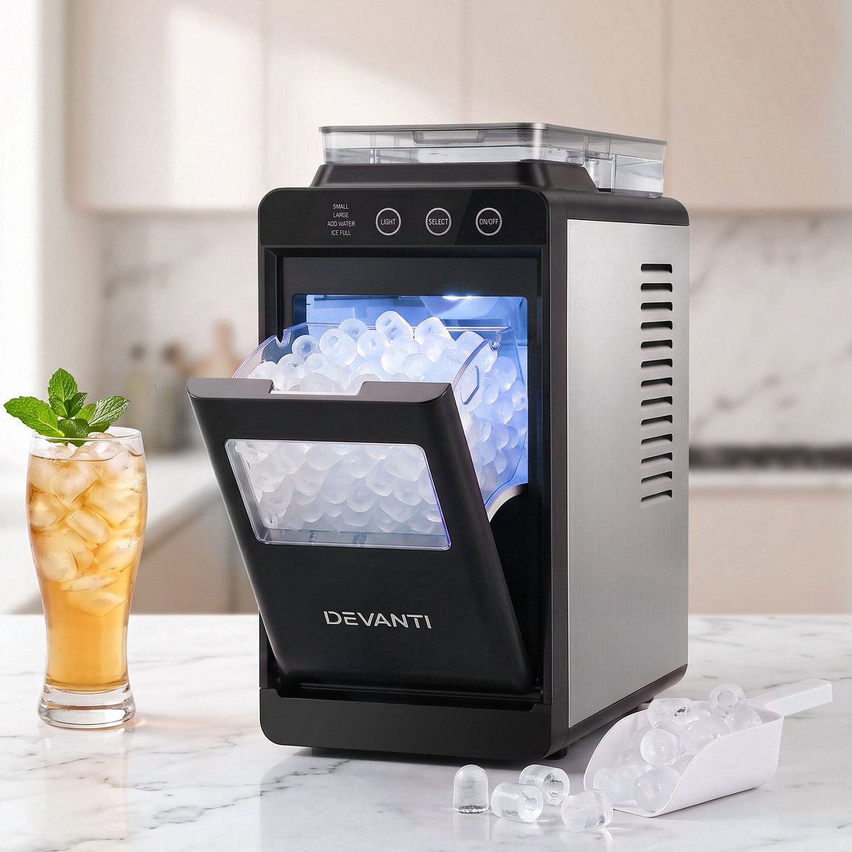 Devanti Slim Compact Countertop Ice Maker 12KG/24H