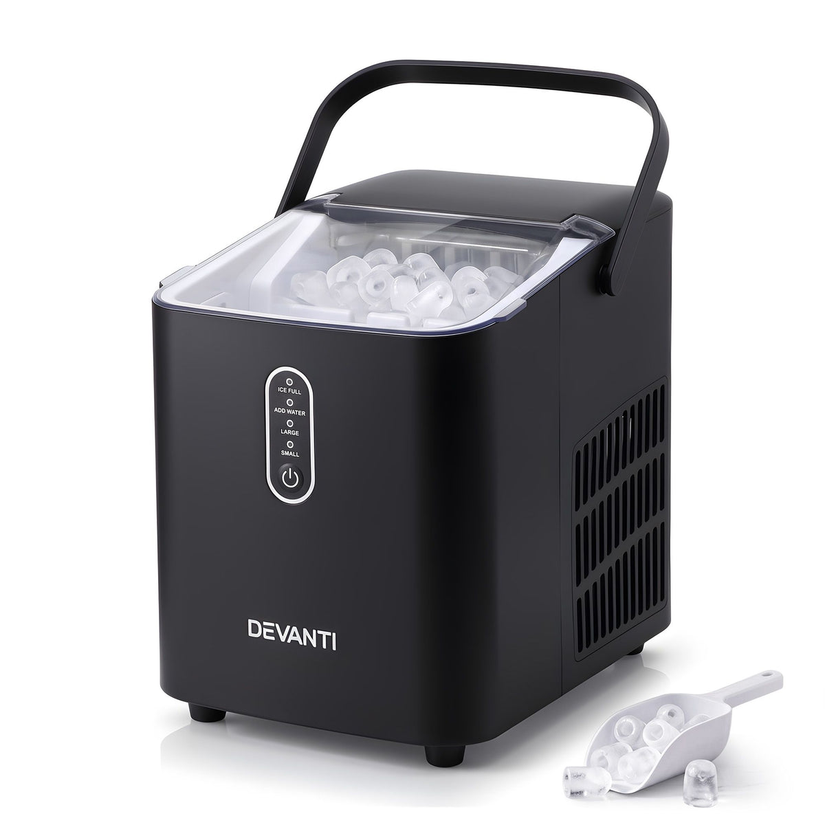 Devanti Portable Ice Maker Countertop Bullet Ice Machine 12KG Black