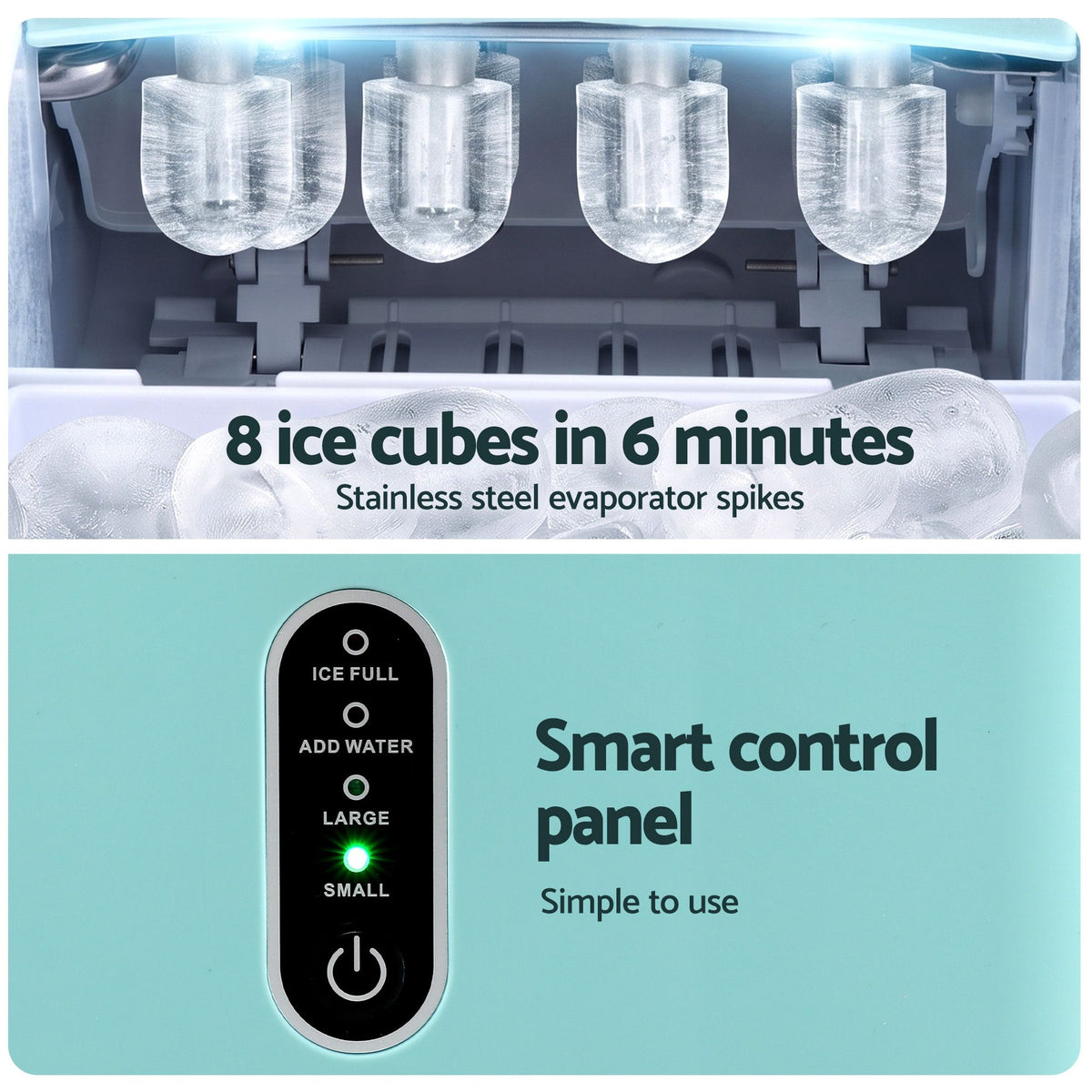 Devanti 12KG Bullet Ice Maker Machine Portable Green