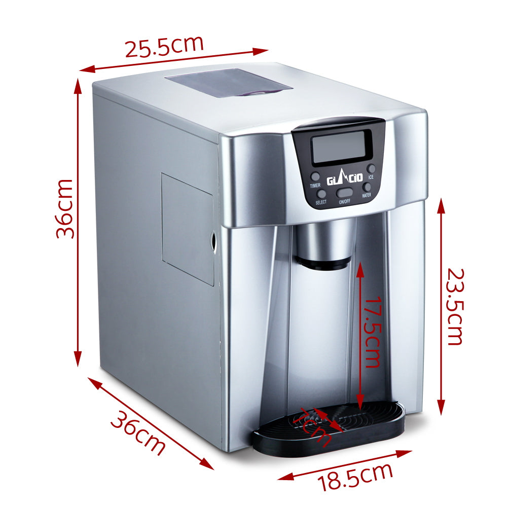 Devanti 2L Portable Ice Maker & Water Dispenser Silver