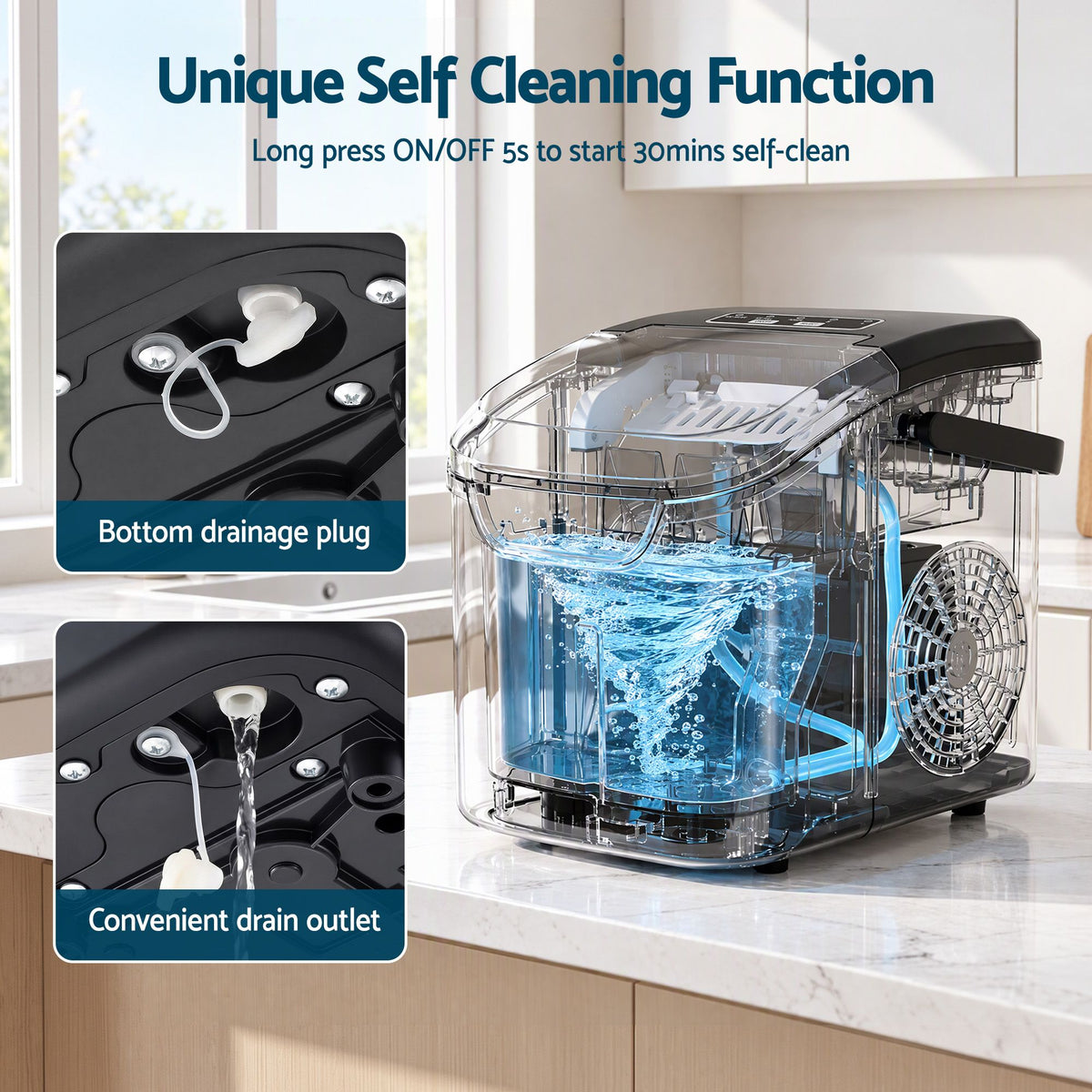 Devanti Ice Maker Ice Compact 12KG/24H Countertop Machine for Home