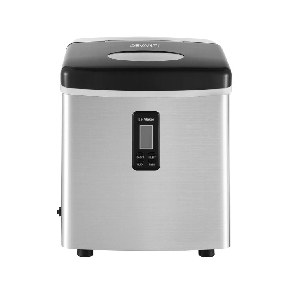 Devanti Countertop Ice Maker Machine 15kg Silver