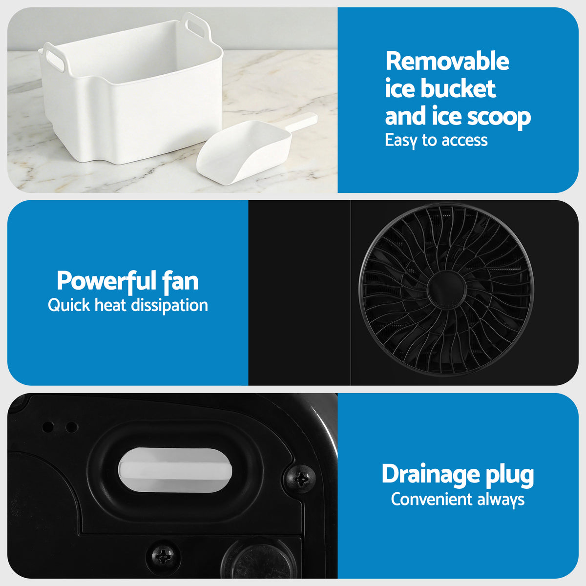 Devanti Nugget Ice Maker Machine 15kg Per Day Countertop
