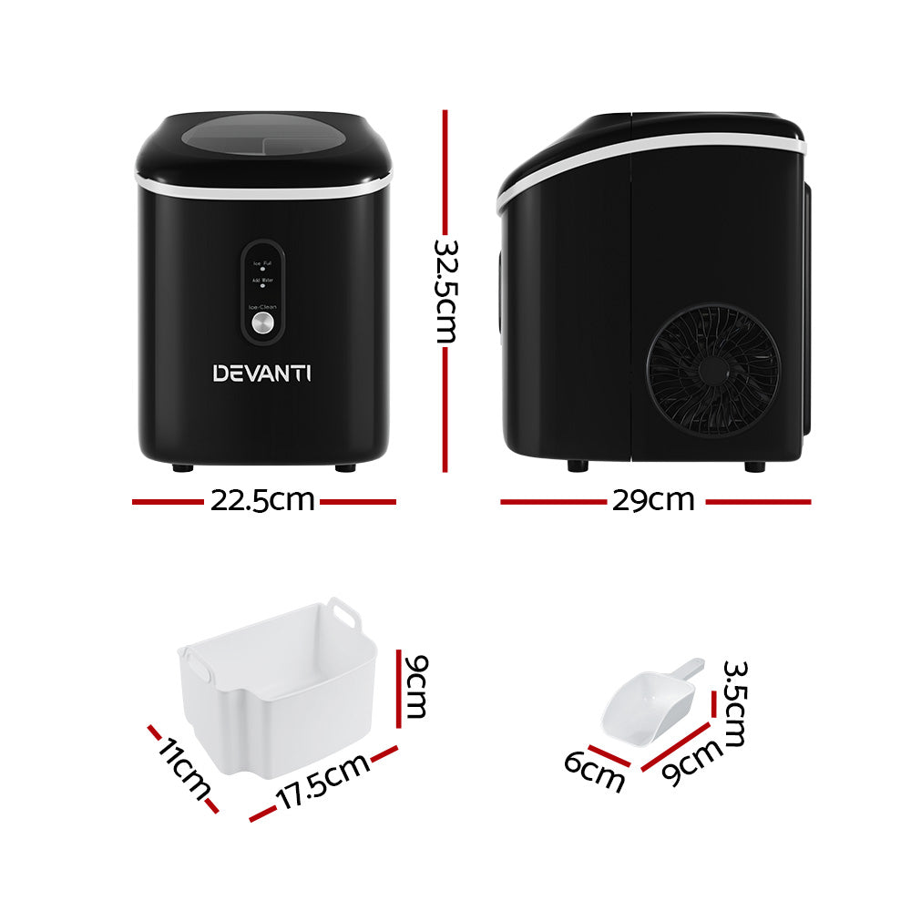 Devanti 15kg Nugget Ice Maker Machine Black