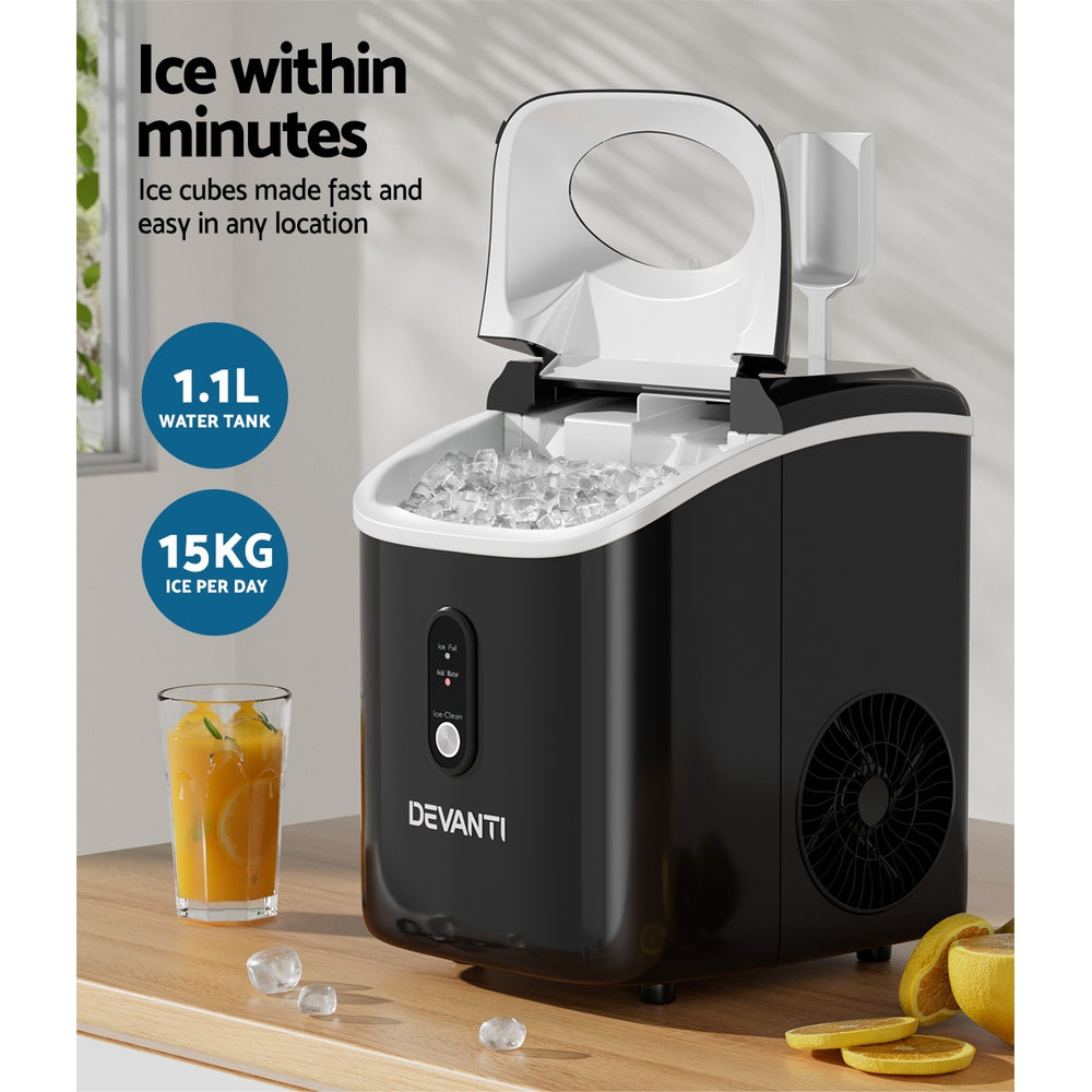 Devanti 15kg Nugget Ice Maker Machine Black