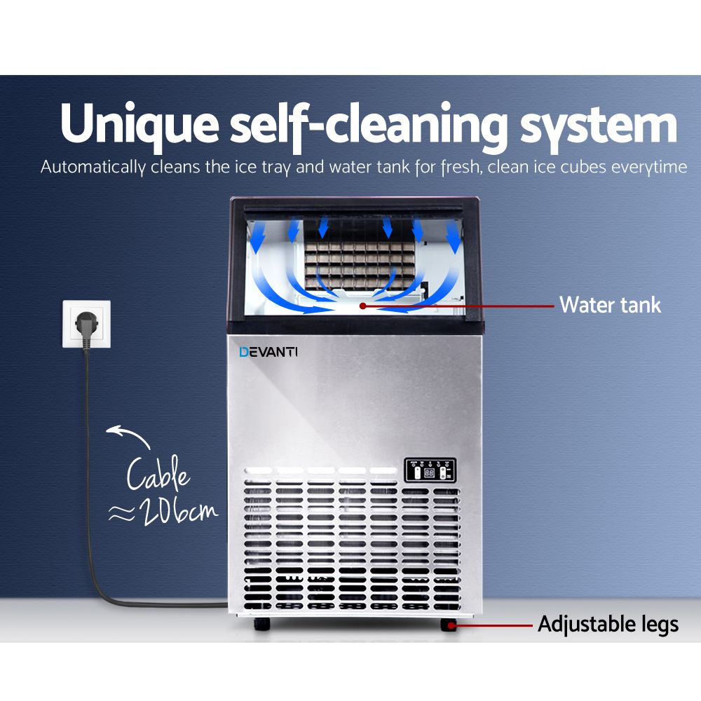 Devanti Commercial Ice Maker Machine 45-60kg Capacity