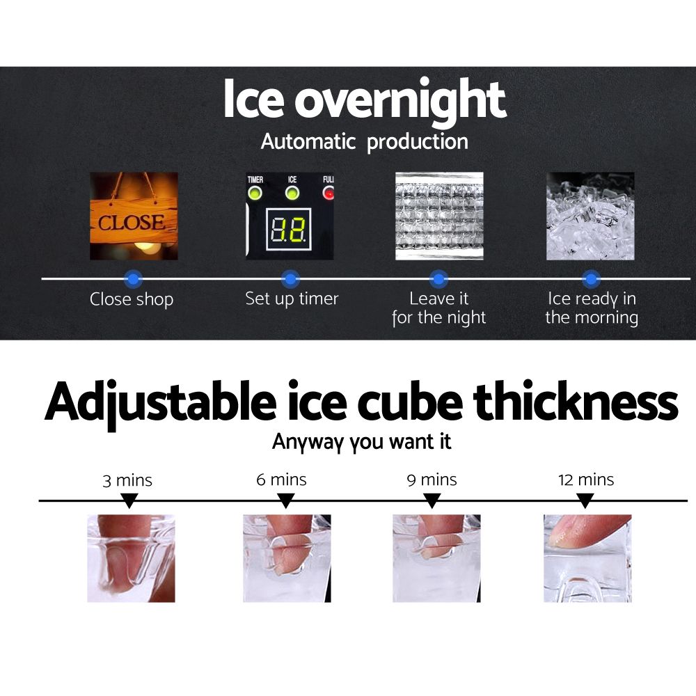 Devanti Commercial Ice Maker Machine 45-60kg Capacity