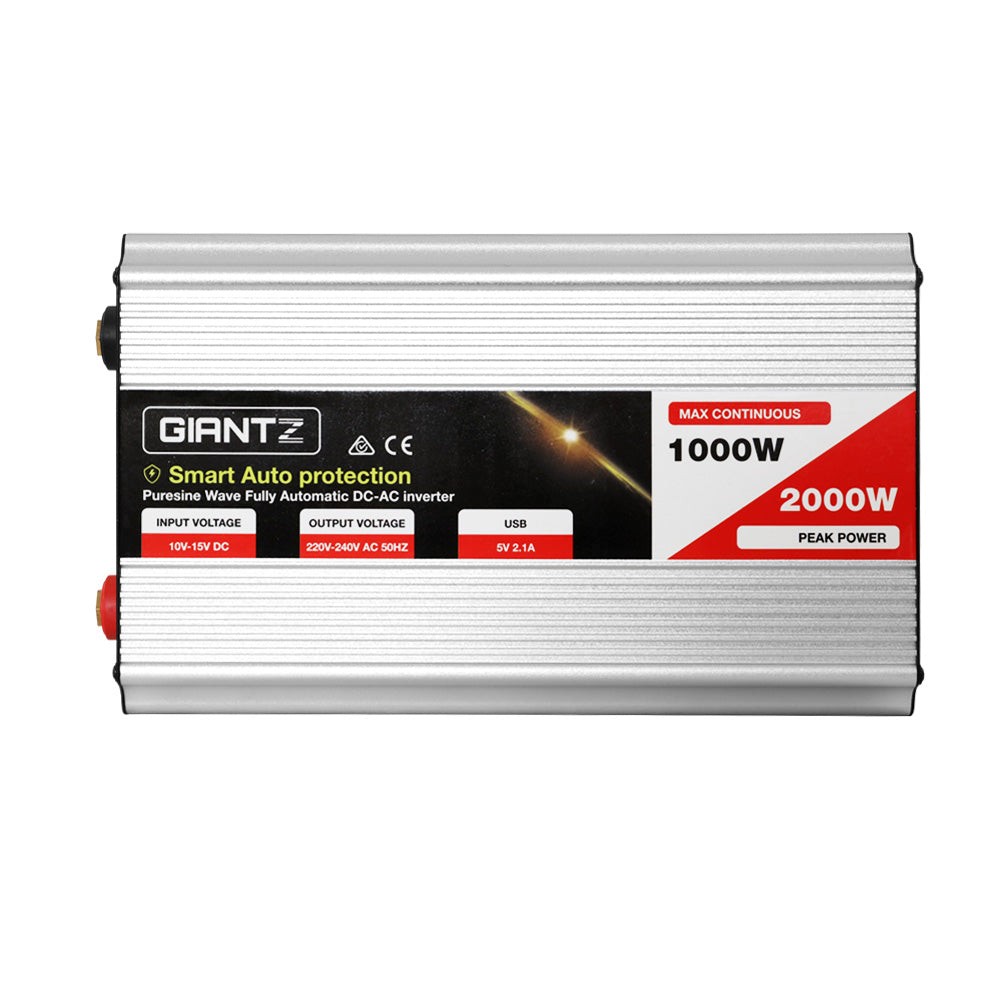 Giantz 1000W/2000W Pure Sine Wave Inverter 12V-240V Camping Caravan Boat