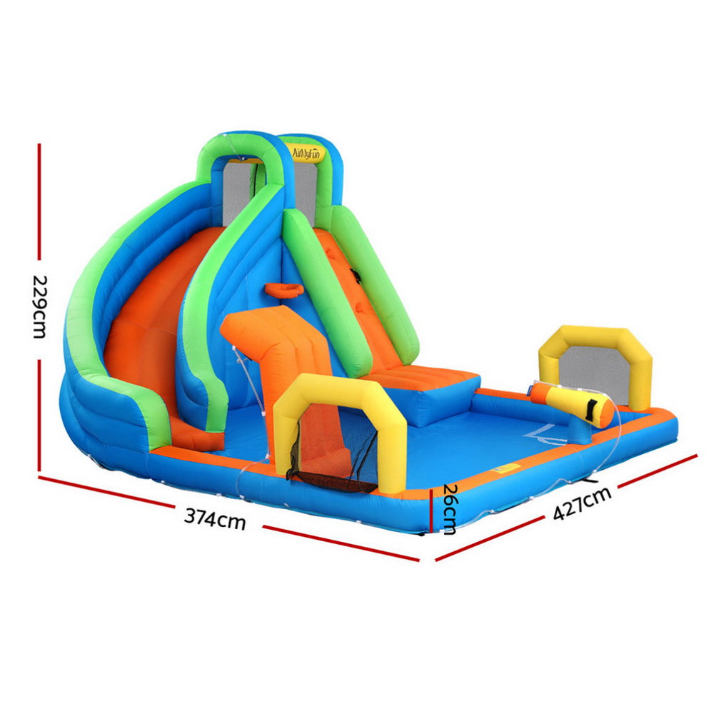 AirMyFun Kids Inflatable Water Park Slide Cannon Castle 427x374cm