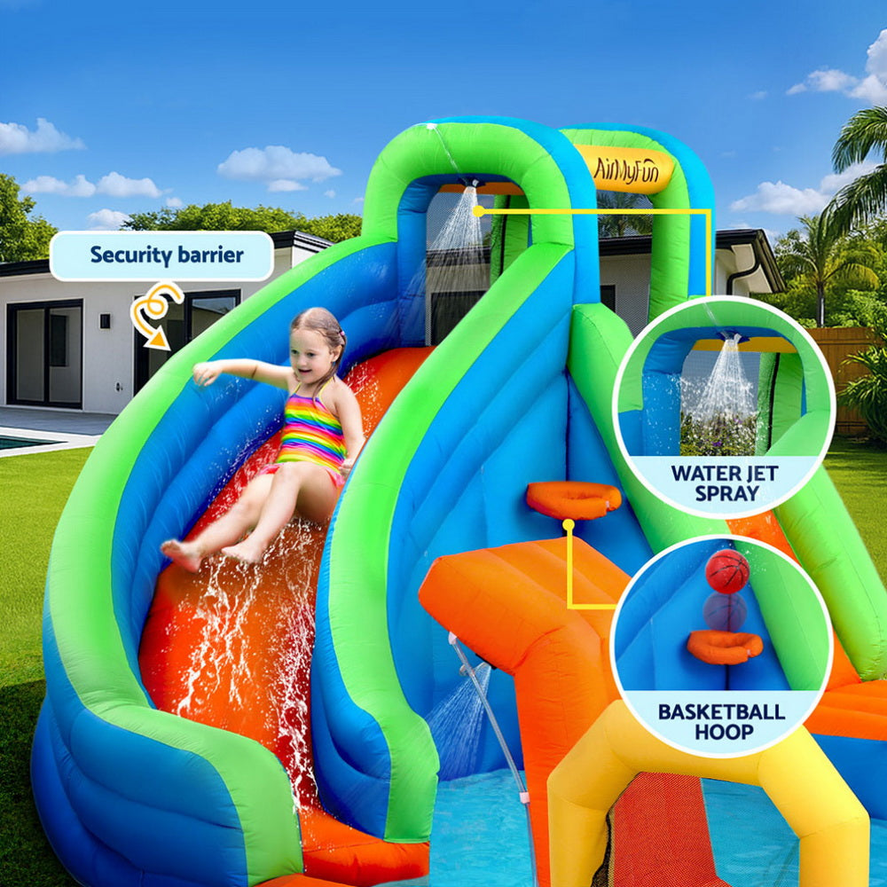 AirMyFun Kids Inflatable Water Park Slide Cannon Castle 427x374cm