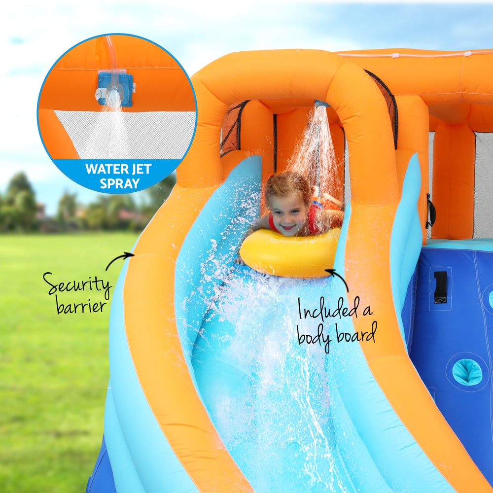 AirMyFun Kids Inflatable Pool Water Double Slide Park Jumping Castle 465X390CM