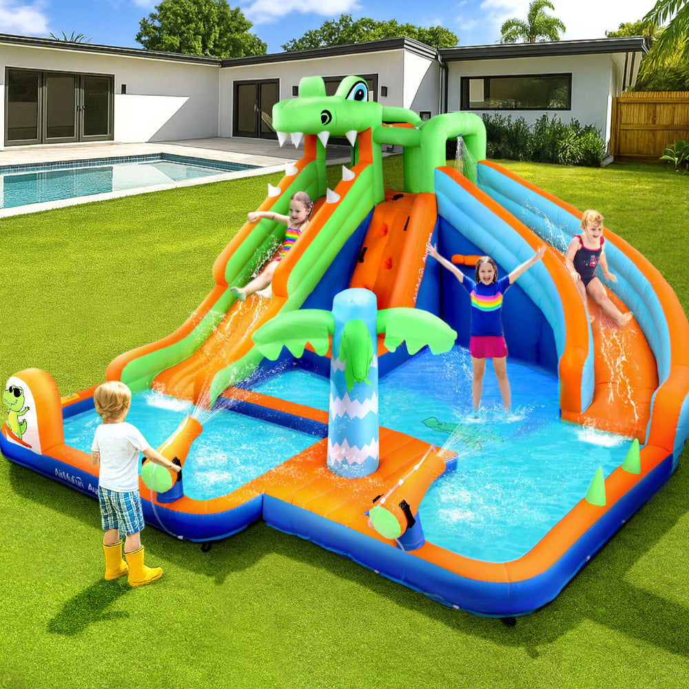 AirMyFun Kids Inflatable Water Park Double Slide Jumping Castle 465x430cm