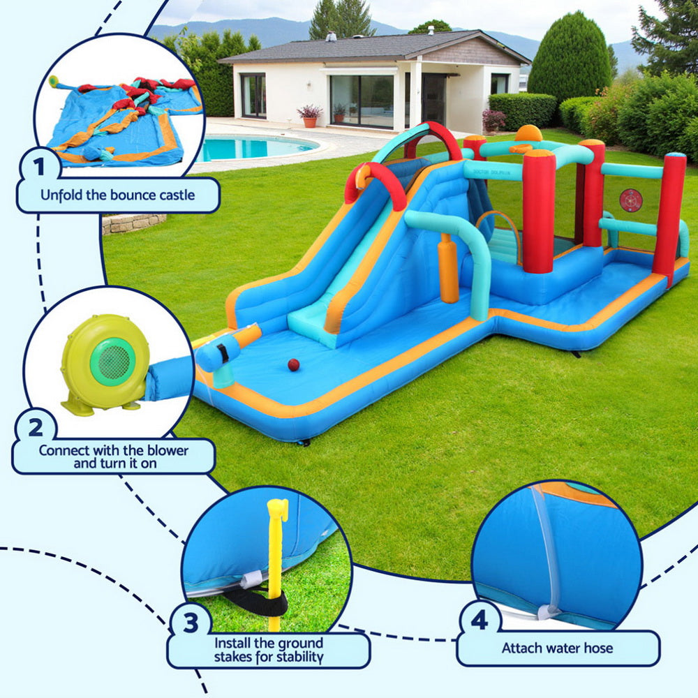 Kids Inflatable Water Park Slide Castle 615x322cm