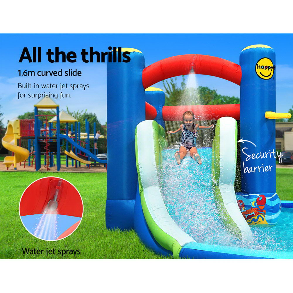 Happy Hop Kids Inflatable Water Park Slide Trampoline Castle Bouncer