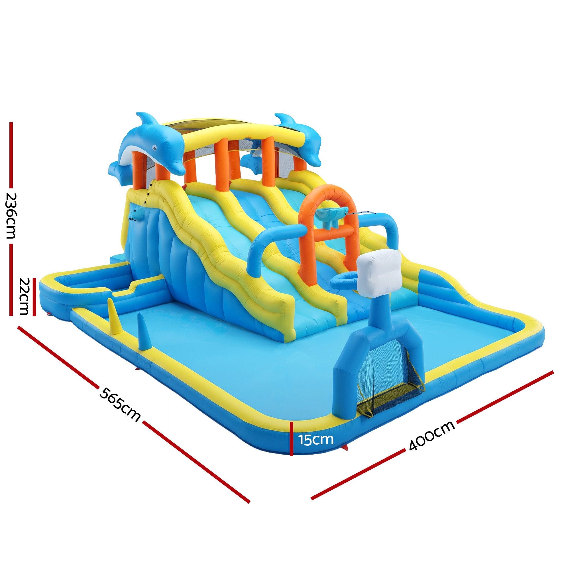 Keezi Inflatable Splash Kids Pool Water Slide Park with Blower 4m x 5.65m
