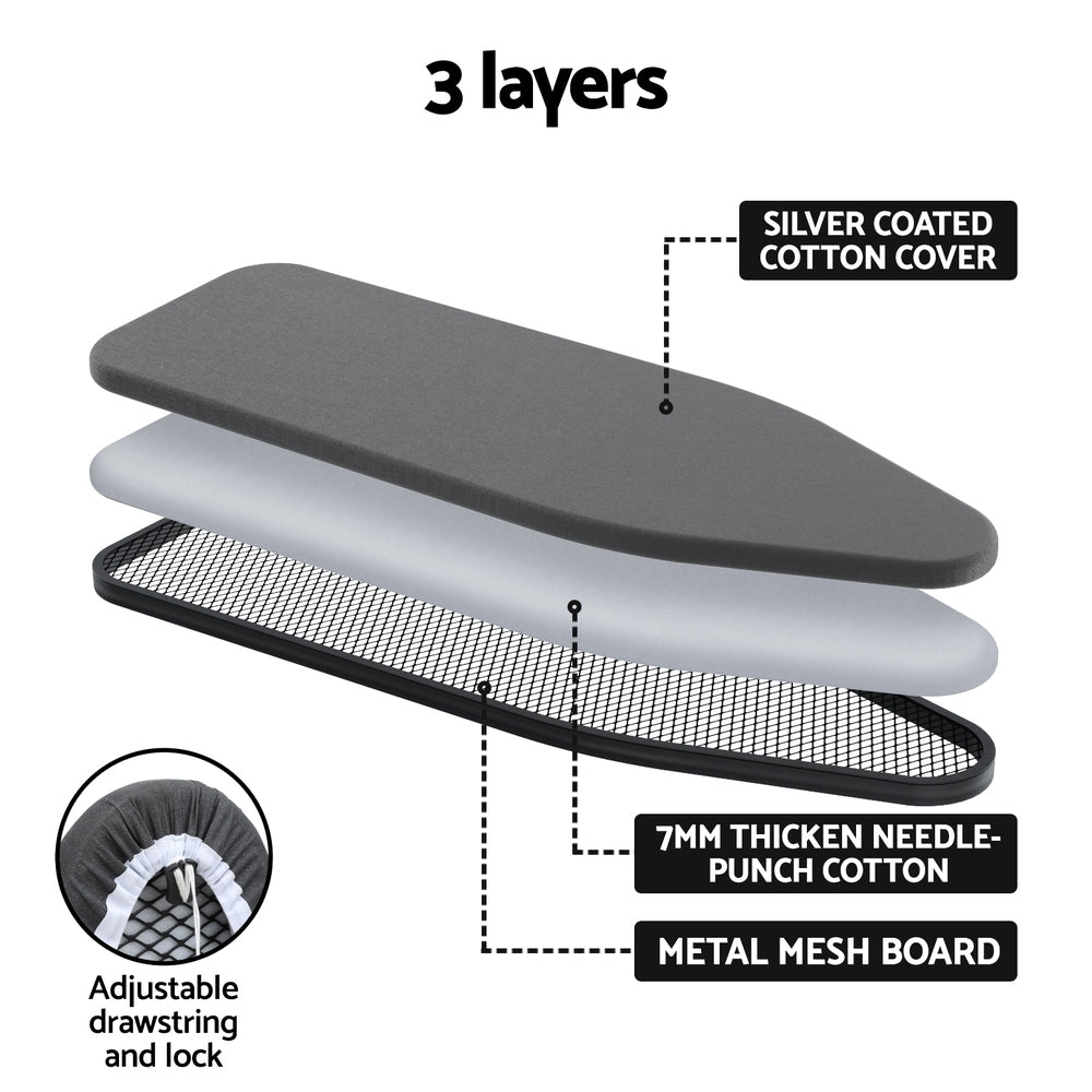 Artiss Foldable Ironing Board Black Iron Rest