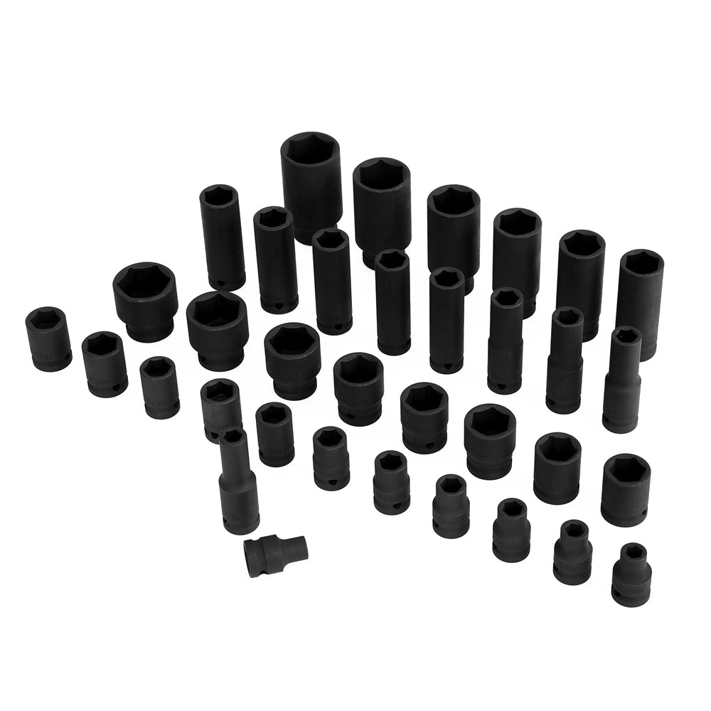Giantz 35pc 1/2" Drive Impact Socket Set Metric 8-32mm Black