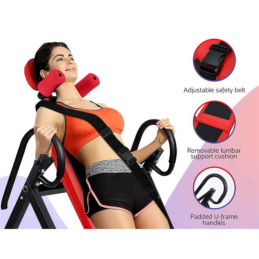 Everfit Gravity Inversion Table Back Stretcher Red