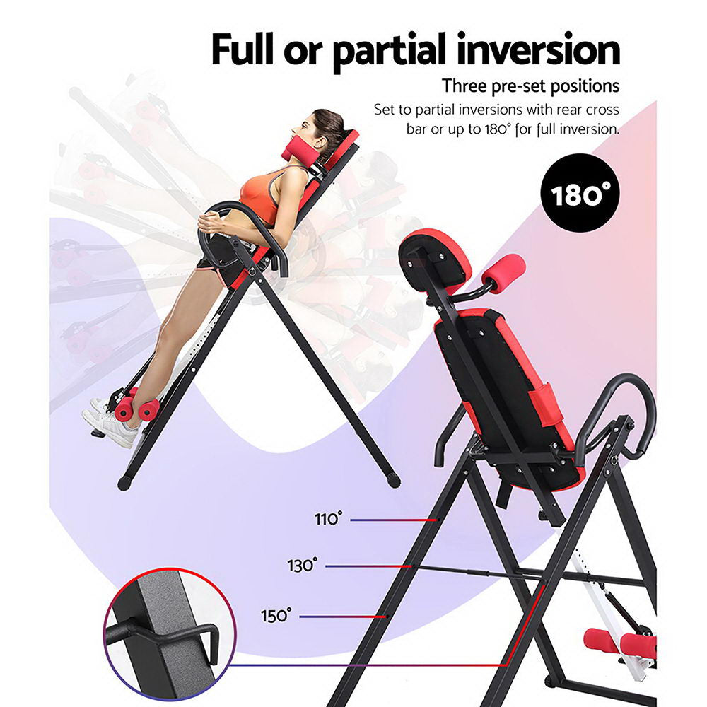 Everfit Gravity Inversion Table Back Stretcher Red