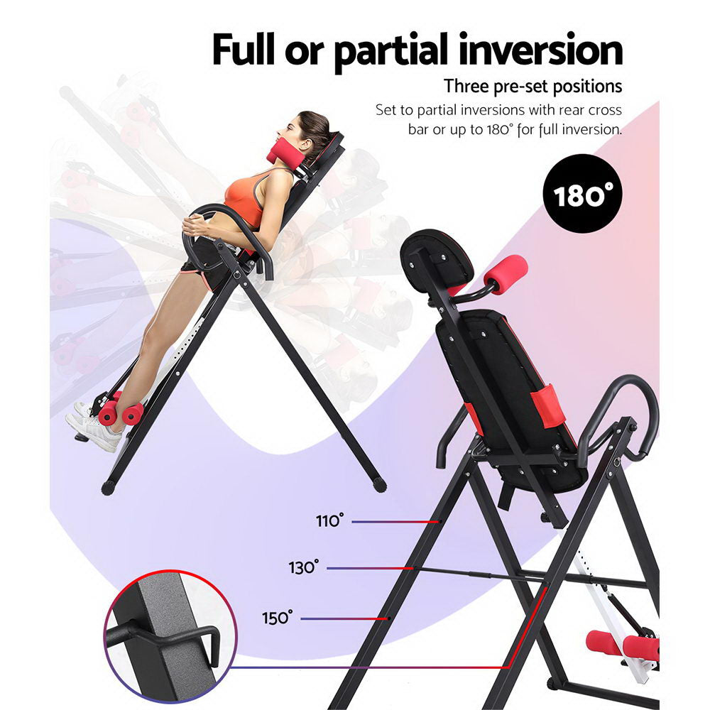 Everfit Black Inversion Table Gravity Back Stretcher Home Gym