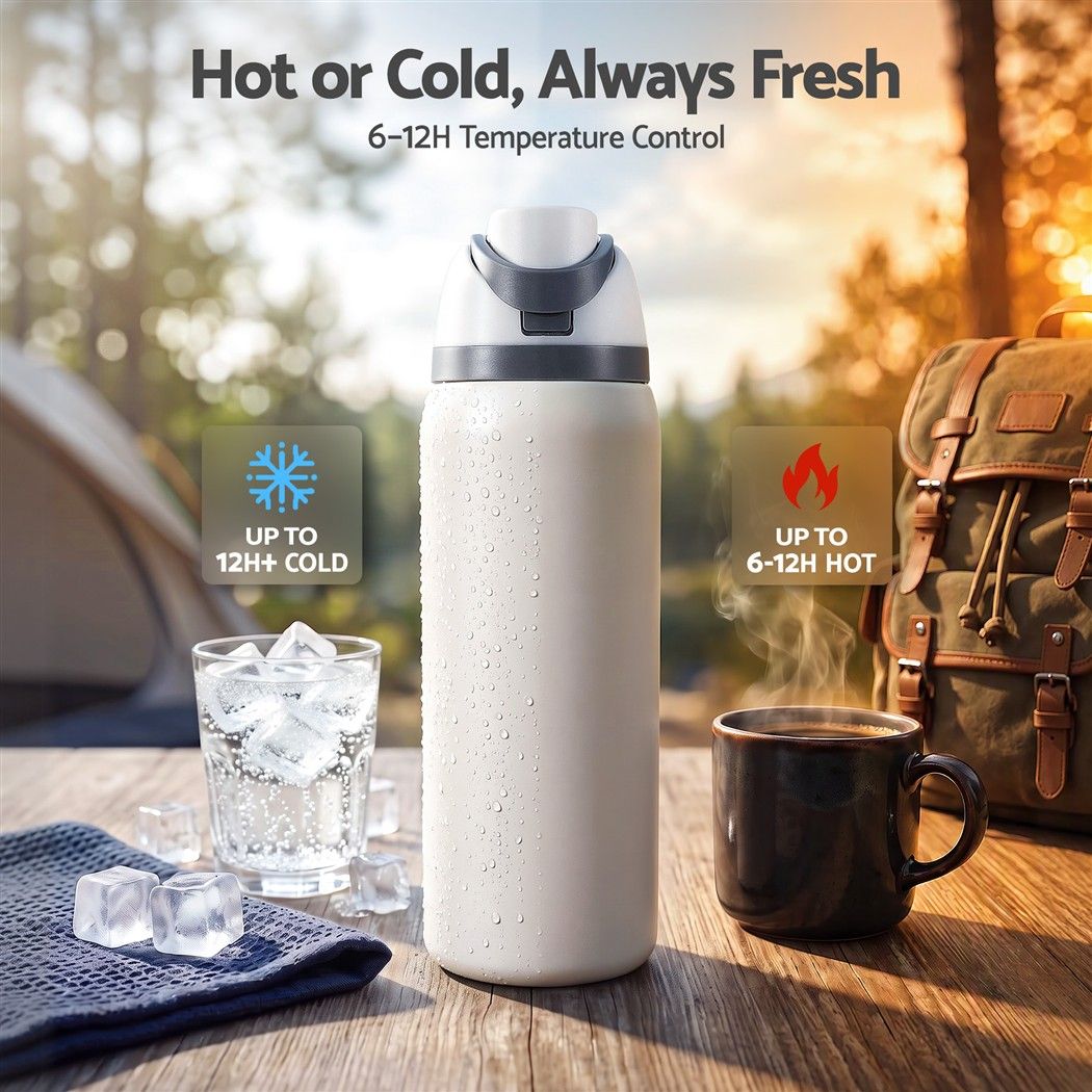 Everfit 950ml Insulated Stainless Steel Water Bottle with Straw