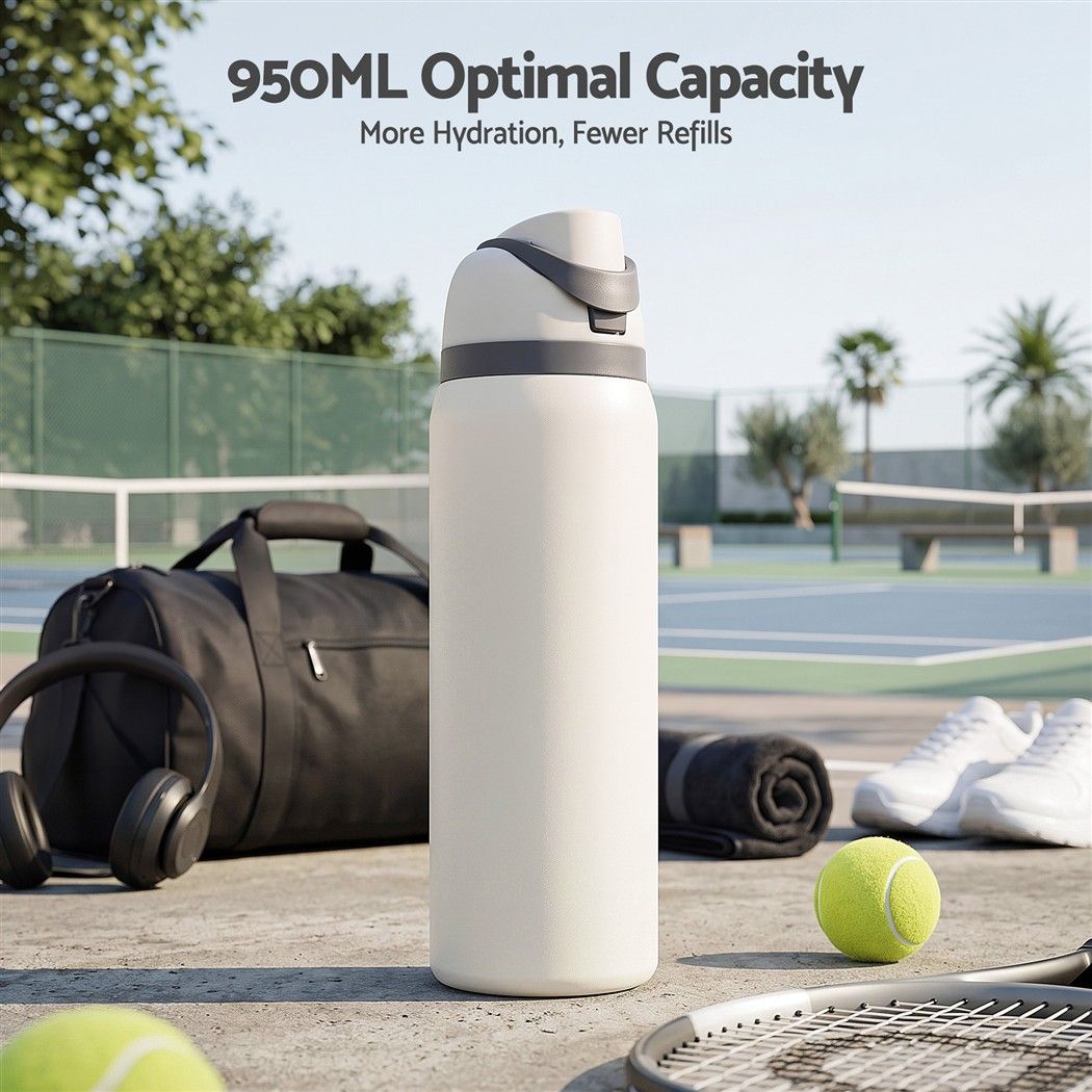 Everfit 950ml Insulated Stainless Steel Water Bottle with Straw