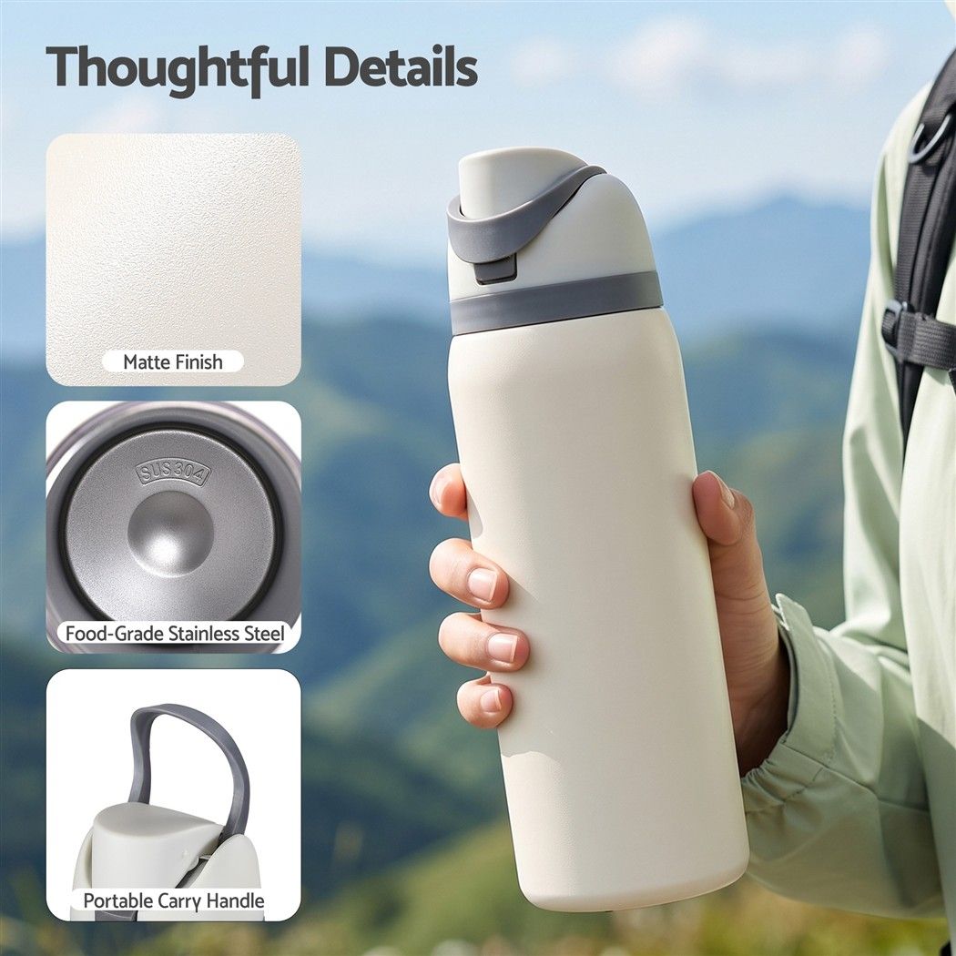 Everfit 950ml Insulated Stainless Steel Water Bottle with Straw