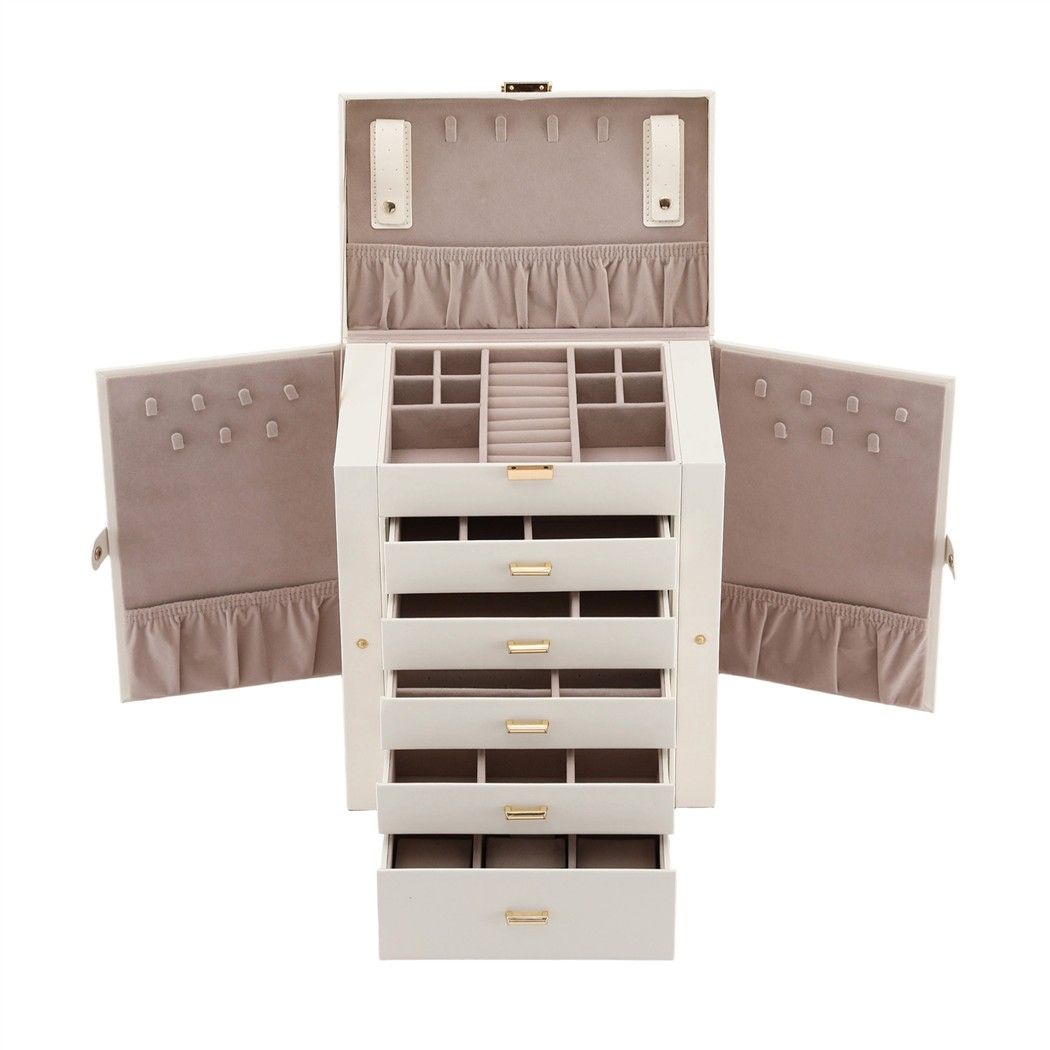 Embellir Jewellery Box 6 Layer Organiser Large Display Case Storage